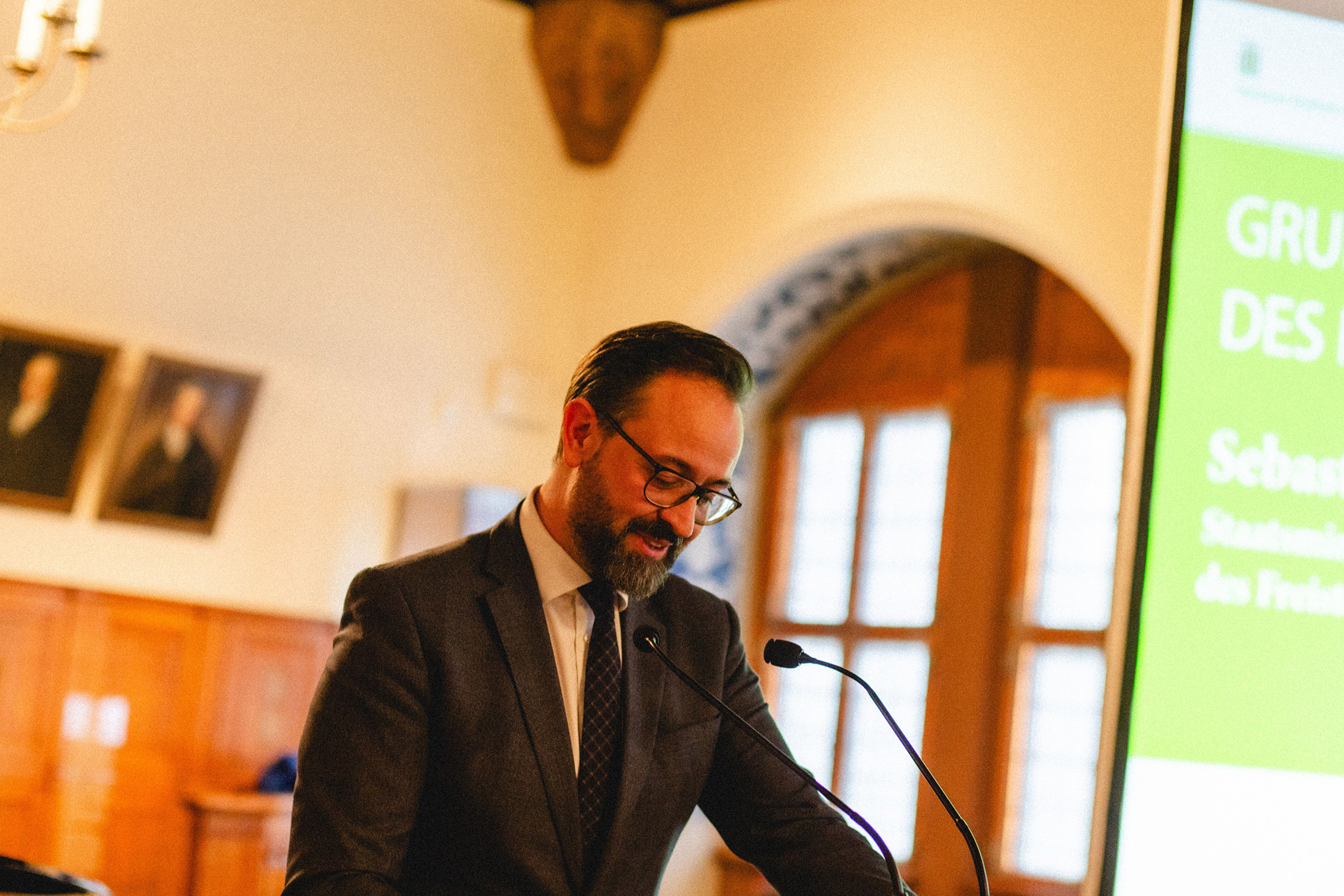 Grußwort von Sebastian Gemkow, Staatsminister für Wissenschaft des Freistaates Sachsen, Foto: Dirk Brzoska