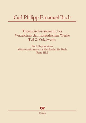 CPE Bach Werkverzeichnis Vokalwerk