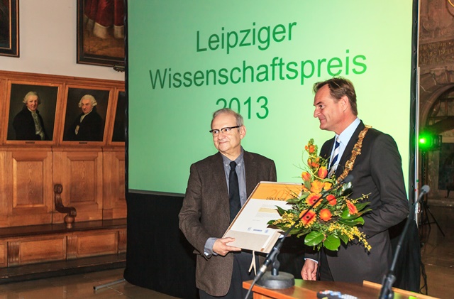 Verleihung des Leipziger Wissenschaftspreises 2013, Oberbürgermeister Burkhard Jung, Prof. Dr. Dan Diner, Foto: Swen Reichhold
