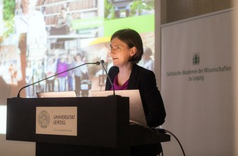 Vorstellung des Projektfilms über das Althochdeutsche Wörterbuch, Öffentliche Frühjahrssitzung 2022, Foto: Swen Reichhold