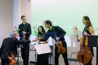 Musikalische Eröffung durch das Parzival Quartett, Öffentliche Frühjahrssitzung 2022, Foto: Swen Reichhold