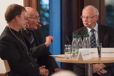 Akademie-Forum am 23.9.2015, Peer Pasternack, Cornelius Weiss, Hans Joachim Meyer; Foto: Christian Modla