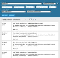 Briefverzeichnis der Bachfamilie ist ab sofort online durchsuchbar