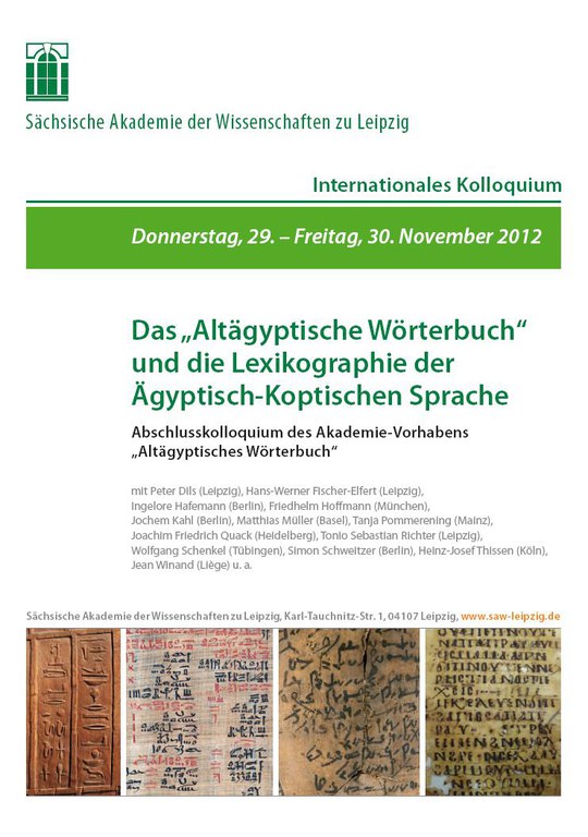 Abschlusskolloquium Altägyptisches Wörterbuch Abschlusskolloquium Altägyptisches Wörterbuch
