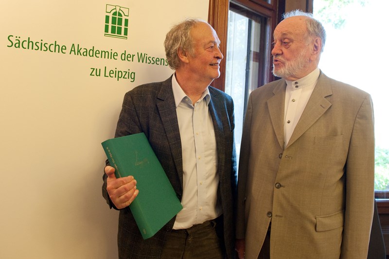 Christian Martin Schmidt 2009 mit dem ehemaligen Gewandhauskapellmeister Kurt Masur, Foto: Dirk Brzoska